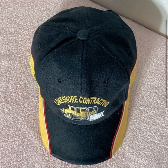Vintage Black Yellow Embroidered Lakeshore Contracting Hat - Picture 3 of 11